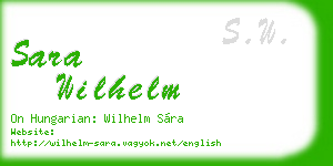 sara wilhelm business card
